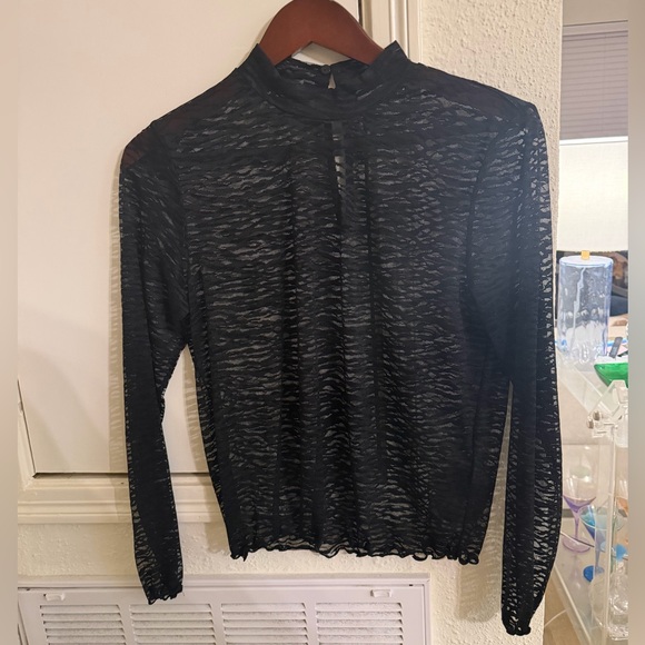 Pieces Tops - NWOT Sheer Tiger Stripe Long Sleeve Top